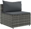 vidaXL 6-tlg. Garten-Sofagarnitur mit Kissen Grau Poly Rattan 3308394 Bild 4
