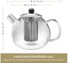 Creano Teekanne Creano Teekanne mit Siebeinsatz aus Glas 1,6l - Glasteekanne mit Edels, 1x Glasteekanne Bild 4