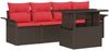 vidaXL Gartensofa-set mit Kissen 5 pcs Braun Poly-Rattan 3348190 Bild 2
