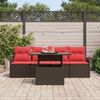 vidaXL Gartensofa-set mit Kissen 5 pcs Braun Poly-Rattan 3348190 Bild 3