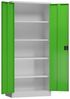Aktenschrank Metallschrank 2 Türen, 4 Fachböden 180 x 80 x 38 cm, lichtgrau/gelbgrün Bild 2