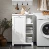 SoBuy BZR105-W Badezimmer-Hochschrank, MDF, Lackiert, Weiß, 60 x 86 x 37 cm Bild 2