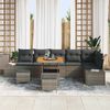 vidaXL Gartensofa-set mit Kissen 9 pcs Grau Poly-Rattan 3362803 Bild 3