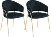 Vente-unique - MADOLIA Stuhl StoffSamt Schwarz - B 55 cm x H 81 cm x L 55 cm Bild 2