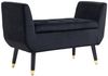 HOMCOM Luxus Sitzbank Polsterbank mit Stauraum Armlehnen Truhenbank Samtartiges Polyester Gummiholz Schwarz 107 x 42 x 65 cm Bild 2