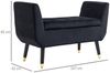 HOMCOM Luxus Sitzbank Polsterbank mit Stauraum Armlehnen Truhenbank Samtartiges Polyester Gummiholz Schwarz 107 x 42 x 65 cm Bild 3
