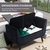 HOMCOM Luxus Sitzbank Polsterbank mit Stauraum Armlehnen Truhenbank Samtartiges Polyester Gummiholz Schwarz 107 x 42 x 65 cm Bild 4