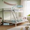 Kids Collective Hochbett 140x200 Etagenbett, EN 747-Zertifizierung und platzsparendem Design Stockbett 206x147x145 cm, Weiß Bild 3