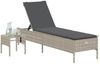 vidaXL Sonnenliege mit Tisch und Auflage Hellgrau Poly Rattan 4002733 Bild 3