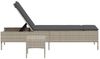 vidaXL Sonnenliege mit Tisch und Auflage Hellgrau Poly Rattan 4002733 Bild 5