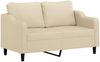 vidaXL 2-tlg. Sofagarnitur mit Kissen Creme Stoff 3201804 Bild 4