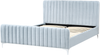 Bett mit Lattenrost Samtstoff LUNAN 160 x 200 cm Hellblau Bild 4