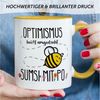 GRAVURZEILE Tasse mit Spruch - Optimismus heißt umgedreht Sumsi mit Po - Geschenk -, Keramik Bild 4