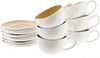 Wave Cream Kaffeetassen mit Untertellern - 12-teiliges-Set in Weiß-Beige, 215 ml Bild 2