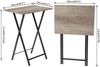 Klappbarer Beistelltisch 2er Set Industriestil Greige Schwarz 48x36x66,5cm Bild 3