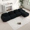 4-Sitzer Ecksofa mit 32D hochelastischer Polsterung,rutschfest mit Chaiselongue extra-breite Armlehnen frei kombinierbar ohne Montage für Büro Wohnzimmer und Heimkino,Black, Bild 3