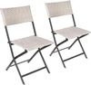 BRUBAKER Campingstuhl Lugano - Polyrattan Klappstuhl wetterfest und robust (Balkonstuhl klappbar, 2 St), Camping Stuhl für Garten Balkon Terrasse - Gartenstuhl - Grau Beige Bild 2