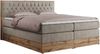 Boxspringbett AMORE KING, Doppelbett mit Multipocket-Matratze, Polsterbett mit Kopfstütze - 200 x 200 cm - Beige Stoff - H3 Bild 4