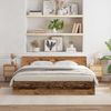 vidaXL Bettrahmen mit Kopfteil Altholz 203 x 185 x 70 cm Holzwerkstoff 3378499 Bild 3