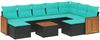 vidaXL 10-teiliges Gartensofa-Set mit Kissen, schwarzes Polyrattan 3228227 Bild 2