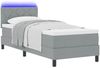 vidaXL Boxspringbett mit Matratze mit LED Hellgrau 80 x 200 cm Stoff 3342240 Bild 3