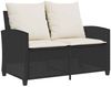 vidaXL 6-tlg. Garten-Sofagarnitur mit Kissen Schwarz Poly Rattan 3324577 Bild 5