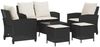 vidaXL 6-tlg. Garten-Sofagarnitur mit Kissen Schwarz Poly Rattan 3324577 Bild 2