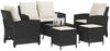 vidaXL 6-tlg. Garten-Sofagarnitur mit Kissen Schwarz Poly Rattan 3324577 Bild 4