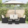 vidaXL 6-tlg. Garten-Sofagarnitur mit Kissen Schwarz Poly Rattan 3324577 Bild 3
