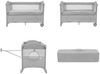 Kikkaboo Reisebett Milky Way, 2 Ebenen, seitliche Öffnung, 2 Räder, Netzfenster dunkelgrau Bild 5