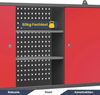Hängeschrank Werkstatt abschließbar OLIS - Metallschrank hängend | Werkstattschrank Werkzeugschrank Wandschrank Garage, 60x120x20cm Anthrazit-Rot Bild 4