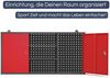 Hängeschrank Werkstatt abschließbar OLIS - Metallschrank hängend | Werkstattschrank Werkzeugschrank Wandschrank Garage, 60x120x20cm Anthrazit-Rot Bild 3