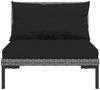 vidaXL 4-tlg. Garten-Lounge-Set mit Kissen Poly Rattan Dunkelgrau 3099816 Bild 4
