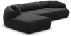 Samtstoff Ecksofa Monteluna L Form - Samtstoff - schwarz - Links Bild 1