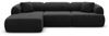 Samtstoff Ecksofa Monteluna L Form - Samtstoff - schwarz - Links Bild 3