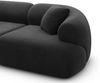 Samtstoff Ecksofa Monteluna L Form - Samtstoff - schwarz - Links Bild 5