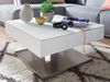 'Mariko' Couchtisch, Glas / MDF weiß, 38 x 75 x 75 cm Bild 2