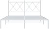 vidaXL Bettgestell mit Kopfteil Metall Weiß 140x200 cm 376552 Bild 4