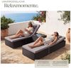 tectake Gartenliege Rattan-Doppelliege mit Tisch, mit abnehmbaren Kopfpolstern, Sonnenliege Carbonera, 1 St, in schwarz, wetterfest und UV-beständig, Belastbarkeit je 200 kg, verstellbar Bild 4