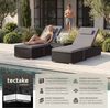 tectake Gartenliege Rattan-Doppelliege mit Tisch, mit abnehmbaren Kopfpolstern, Sonnenliege Carbonera, 1 St, in schwarz, wetterfest und UV-beständig, Belastbarkeit je 200 kg, verstellbar Bild 2
