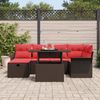 vidaXL Garten-Sofa-Set mit Kissen mit Speicher 7 pcs Braun Poly Rattan 3359681 Bild 3