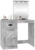 vidaXL Schminktisch mit LED-Lichterkette, Holzwerkstoff betongrau, 90 x 50 x 132,5 cm Bild 4