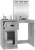 vidaXL Schminktisch mit LED-Lichterkette, Holzwerkstoff betongrau, 90 x 50 x 132,5 cm Bild 5