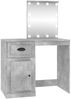 vidaXL Schminktisch mit LED-Lichterkette, Holzwerkstoff betongrau, 90 x 50 x 132,5 cm Bild 2