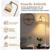 MUPOO Stehlampe Gold Stehlampe Wohnzimmer Dimmbar,mit Glühbirne & Fernbedienung, 10 Stufen dimmbar, LED wechselbar, Fußschalter,mit E27 Glühbirne 6w,für Schlafzimmer Wohnzimmer Büro Bild 1