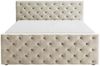 GRAINGOLD Montego Doppelbett 140x200, Boxspringbett, zwei Bettkästen, Glamour Stil, Velvet-Stoff, Creme Bild 5