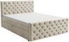 GRAINGOLD Montego Doppelbett 140x200, Boxspringbett, zwei Bettkästen, Glamour Stil, Velvet-Stoff, Creme Bild 2