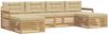 vidaXL Sofagarnituren 6 pcs Weiß und Beige Massivholz Akazie 3390913 Bild 2