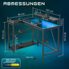 Five Stars® L-förmiger Gaming-Schreibtisch - 107x80x76 cm - Gaming-Schreibtisch mit LED-Beleuchtung - MDF - Schwarz Carbon Bild 2