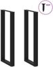 vidaXL Bartischbeine U-Form 2 Stk. Schwarz 50x(110-111) cm Stahl 4013244 Bild 3